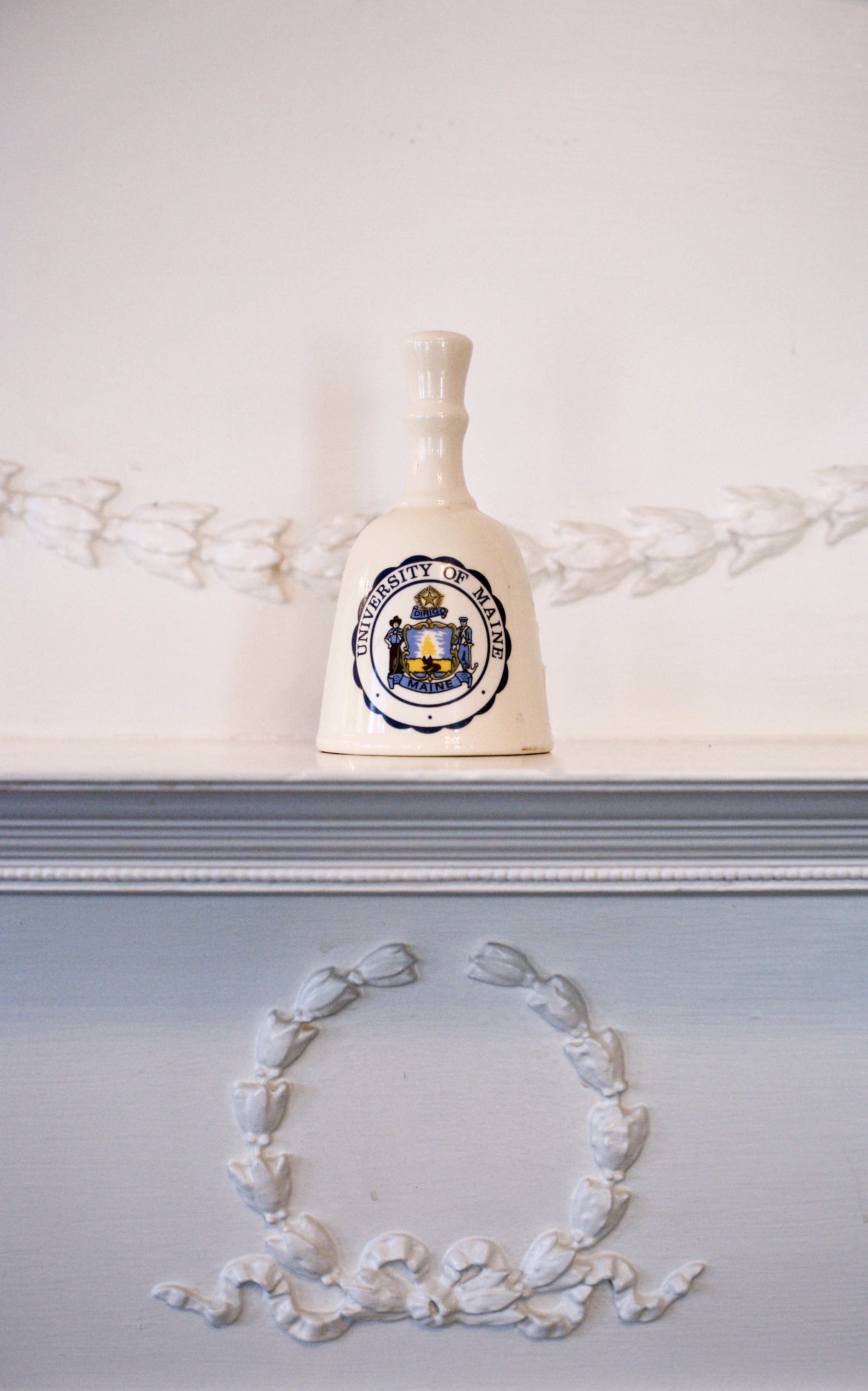 A decorative bell at the president's house at the University of Maine Orono campus.